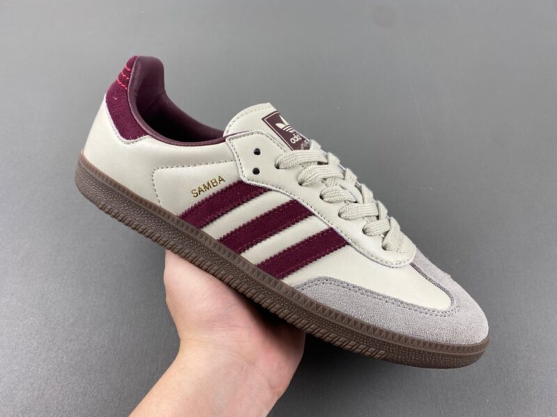 adidas Samba OG Putty Grey Maroon - Image 2