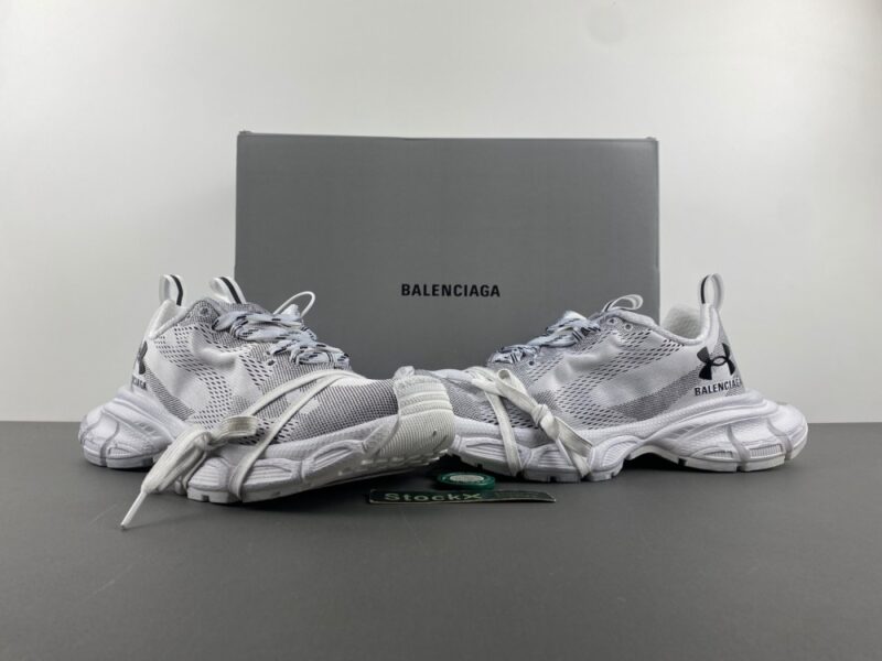 Balenciaga x Under Armour 3xl Knit Sneaker in White/black - Image 7