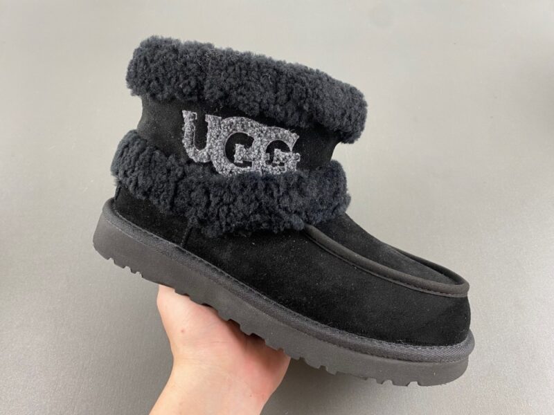 Women's Ultra Mini Ugg Fluff Black - Image 2