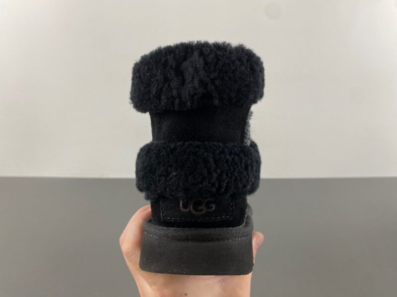 Women's Ultra Mini Ugg Fluff Black - Image 9