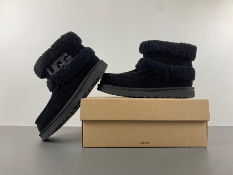 Women's Ultra Mini Ugg Fluff Black - Image 11