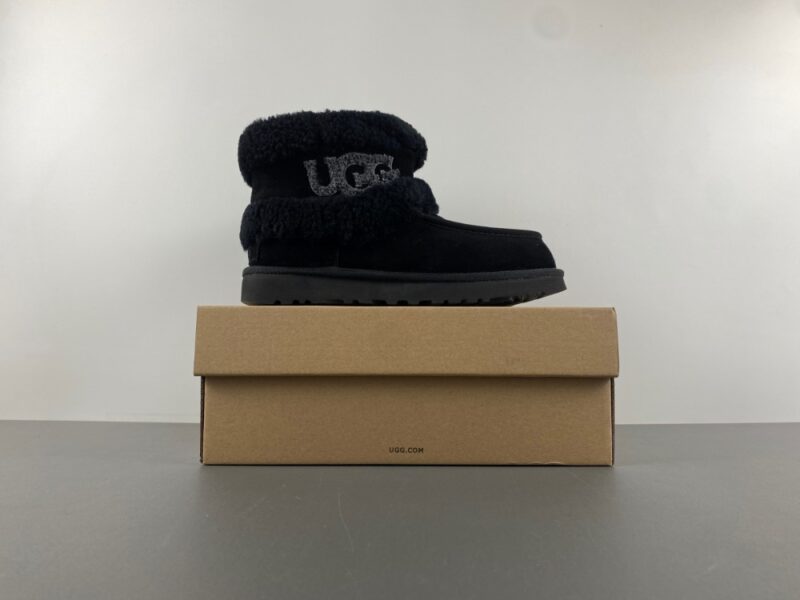 Women's Ultra Mini Ugg Fluff Black - Image 15