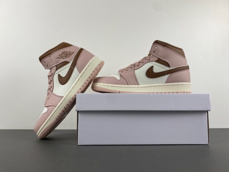 Air Jordan 1 Mid Pink Oxford Brown (Women's) - Image 7