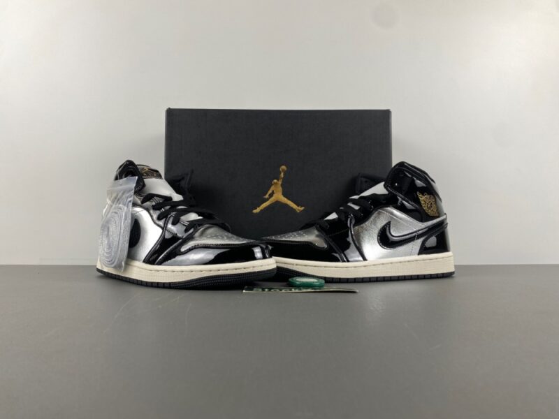 Air Jordan 1 Mid SE GS “Black/Metallic Silver” - Image 5