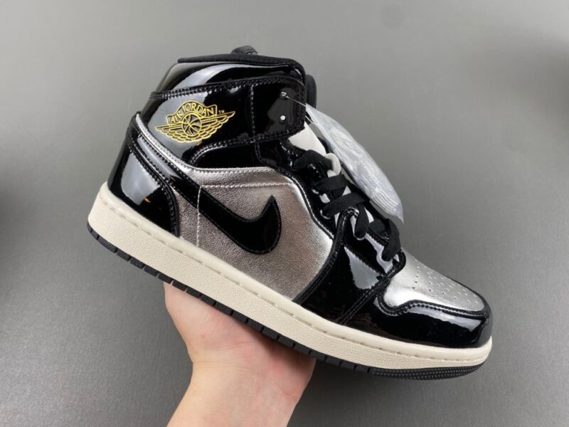 Air Jordan 1 Mid SE GS “Black/Metallic Silver” - Image 2