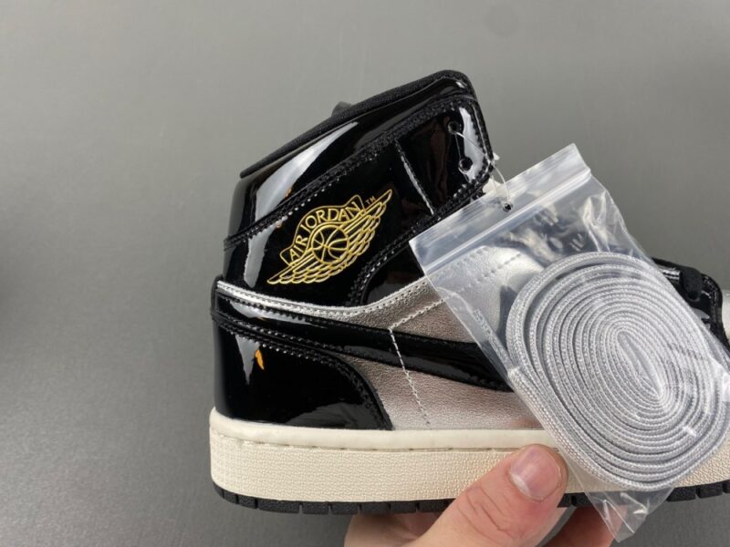 Air Jordan 1 Mid SE GS “Black/Metallic Silver” - Image 9