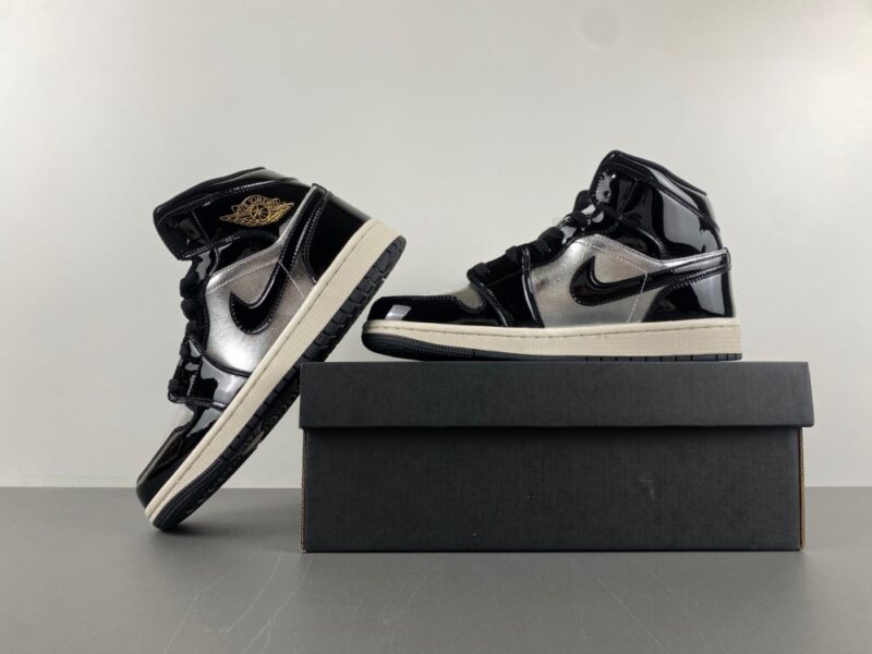 Air Jordan 1 Mid SE GS “Black/Metallic Silver” - Image 16