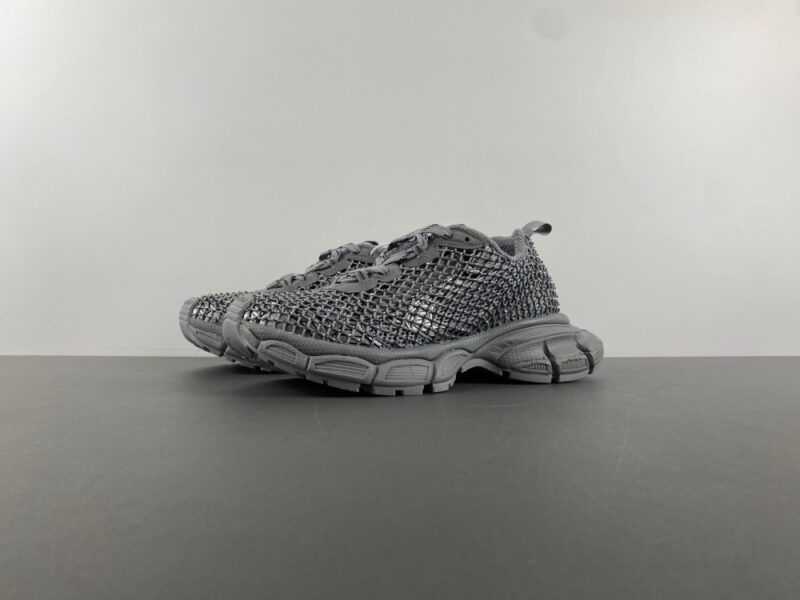 Balenciaga Gray 3Xl Mesh Lace-Up Sneakers