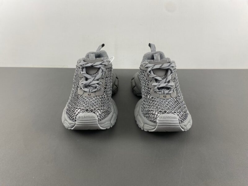 Balenciaga Gray 3Xl Mesh Lace-Up Sneakers - Image 15