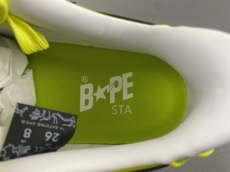 A Bathing Ape BAPE Sta Painted Leather Sneaker GREEN X BLACK - Image 12