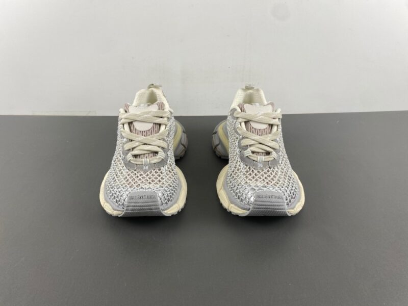 Balenciaga Gray 3Xl Mesh Lace-Up Sneakers - Image 4