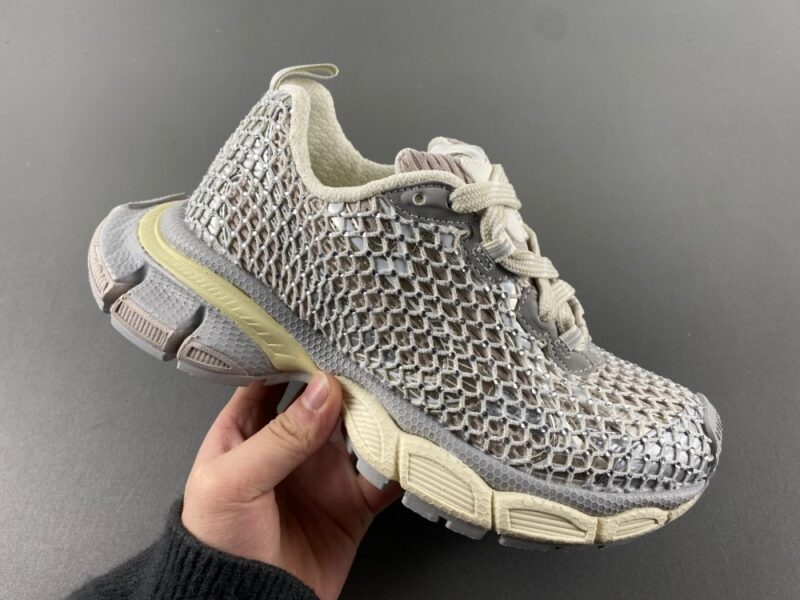 Balenciaga Gray 3Xl Mesh Lace-Up Sneakers - Image 2