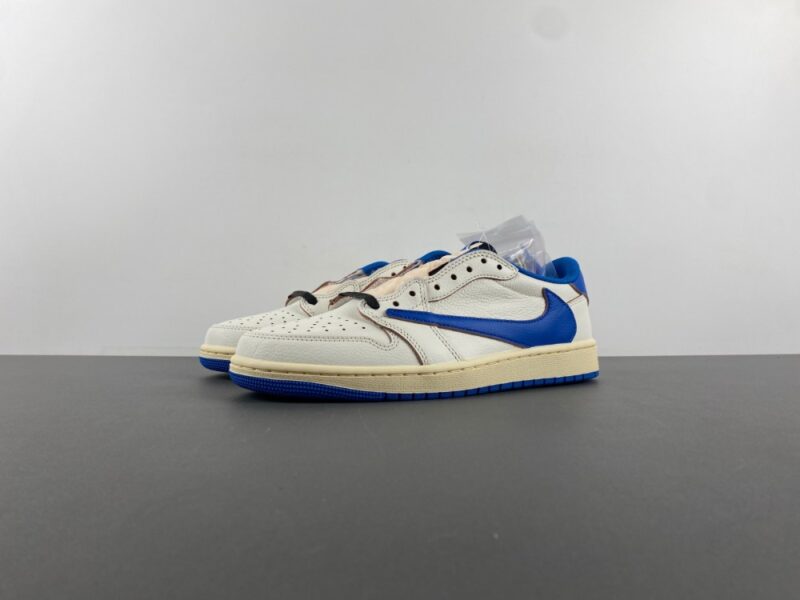 Air Jordan 1 Retro Low OG SP Fragment x Travis Scott Sail Military Blue