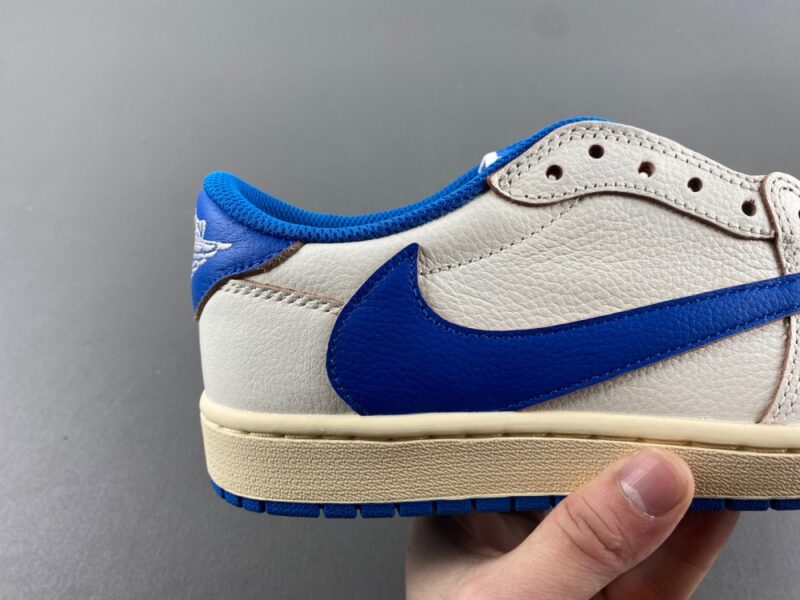 Air Jordan 1 Retro Low OG SP Fragment x Travis Scott Sail Military Blue - Image 6