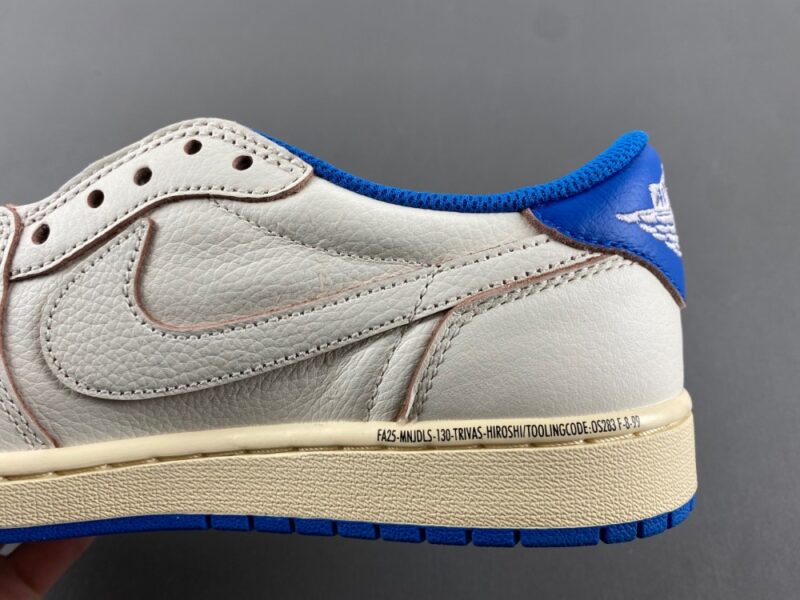 Air Jordan 1 Retro Low OG SP Fragment x Travis Scott Sail Military Blue - Image 10