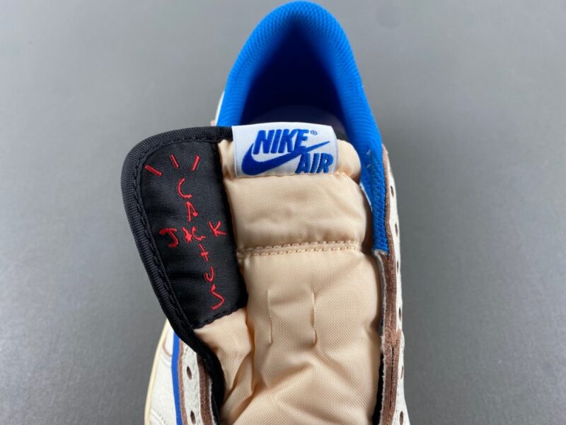 Air Jordan 1 Retro Low OG SP Fragment x Travis Scott Sail Military Blue - Image 11