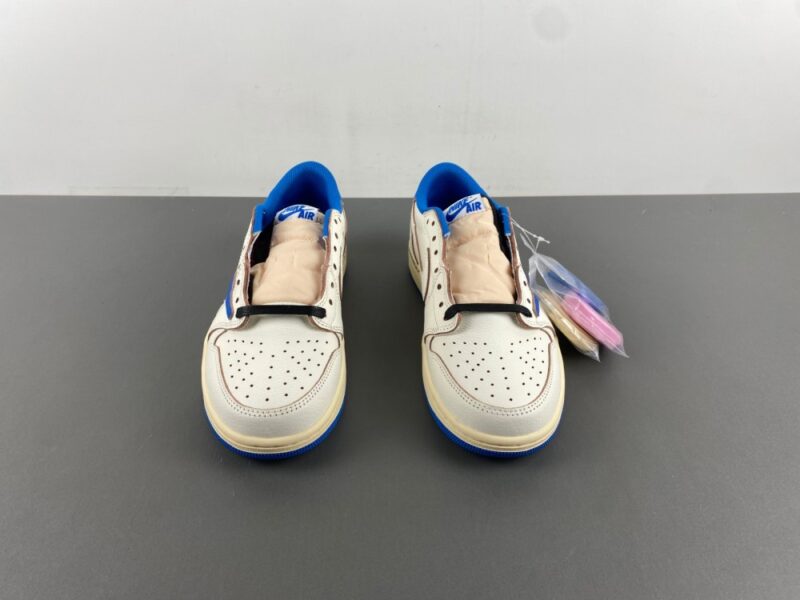 Air Jordan 1 Retro Low OG SP Fragment x Travis Scott Sail Military Blue - Image 15