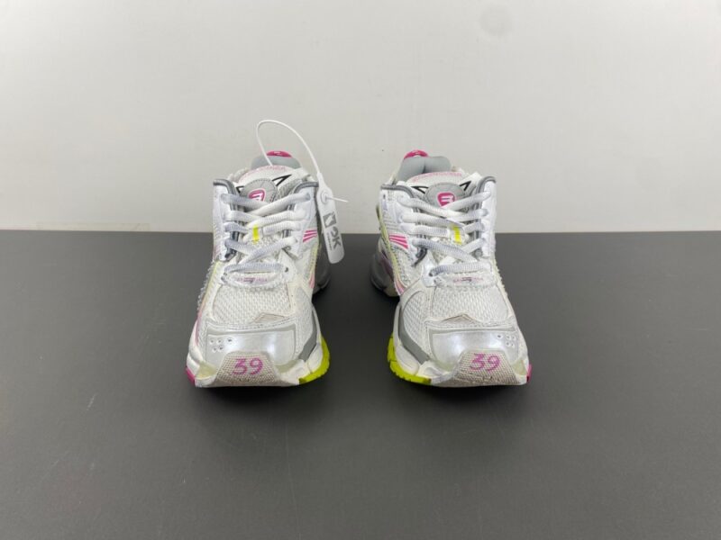 Balenciaga Runner Gradient Sneaker in White/pink/grey/neon Yellow - Image 6