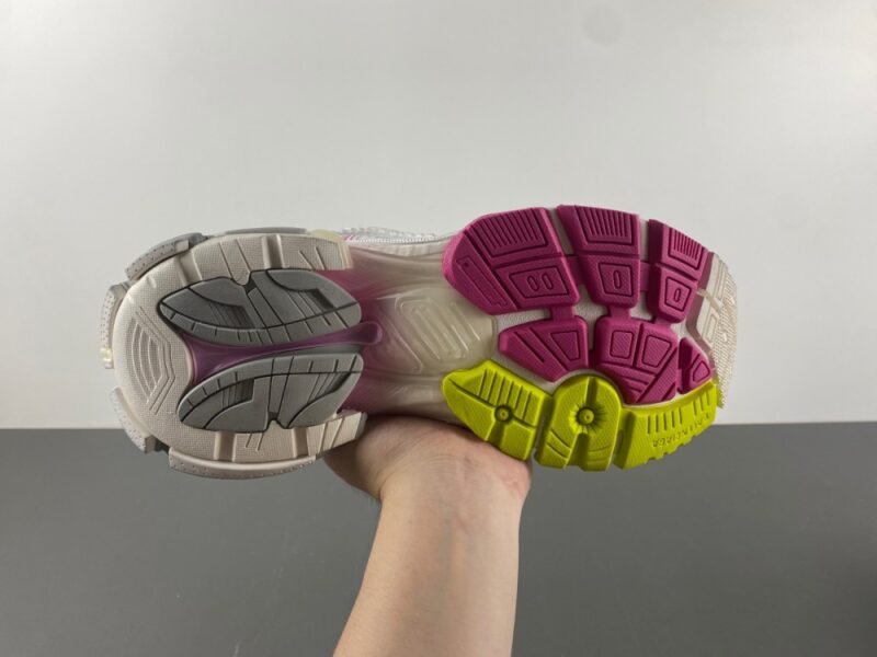 Balenciaga Runner Gradient Sneaker in White/pink/grey/neon Yellow - Image 11