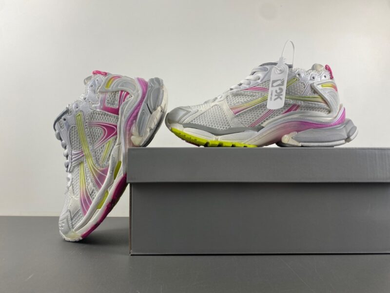 Balenciaga Runner Gradient Sneaker in White/pink/grey/neon Yellow - Image 13