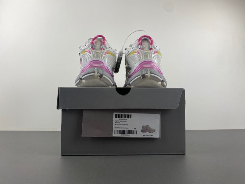 Balenciaga Runner Gradient Sneaker in White/pink/grey/neon Yellow - Image 5