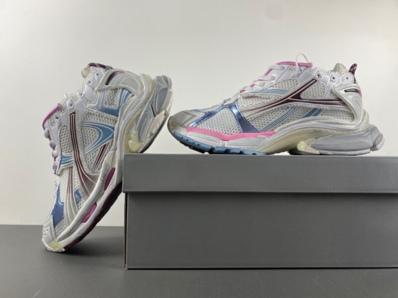 Balenciaga Runner Gradient Sneaker in White/brown/blue/pink/grey - Image 6