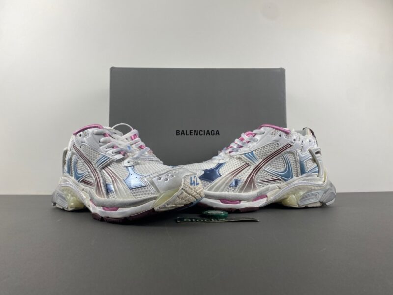 Balenciaga Runner Gradient Sneaker in White/brown/blue/pink/grey - Image 7