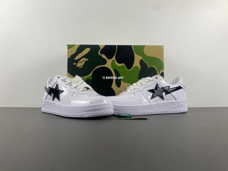 A Bathing Ape BAPE Sta Painted Leather Sneaker - Image 7