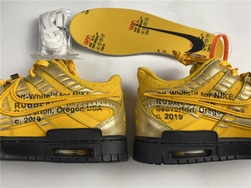 Nike Air Rubber Dunk Off-White University Gold - Image 17