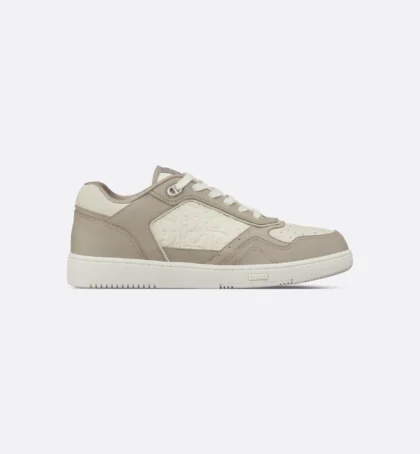 B27 Uptown Low-Top Sneaker Beige and White Grained Calfskin with White Dior Gravity Leather