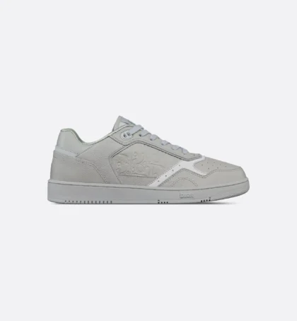 B27 Uptown Low-Top Sneaker Gray Grained Calfskin and Gray Dior Gravity Leather