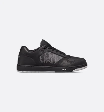 B27 Uptown Low-Top Sneaker Black Smooth Calfskin, Black Suede and Black Dior Oblique Galaxy Leather