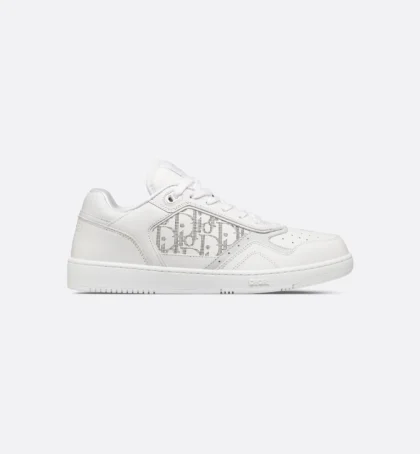 B27 Uptown Low-Top Sneaker White Smooth Calfskin and White Dior Oblique Galaxy Leather