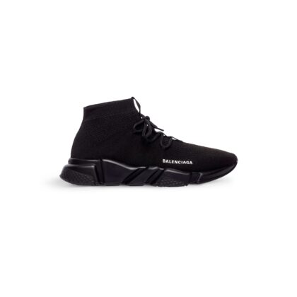 Speed Lace-up Recycled Knit Sneaker in Black