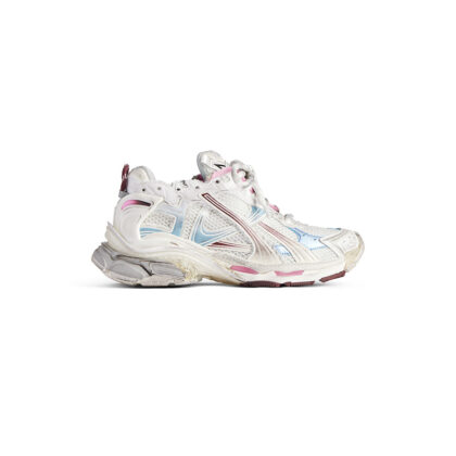 Runner Gradient Sneaker in White/brown/blue/pink/grey