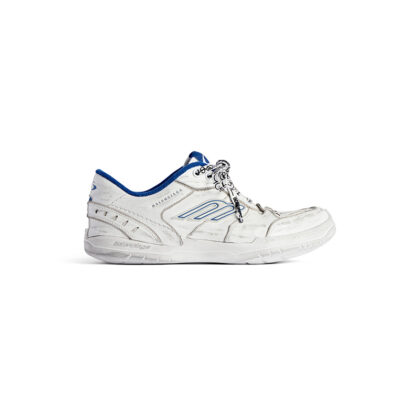 Hamptons Worn-out Sneaker in White/dark Blue/grey
