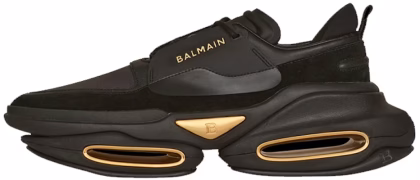 Balmain B-Bold Low-Top Black Gold