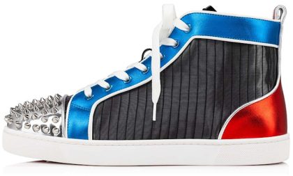 Christian Louboutin Lou Spikes Orlato Flat 'Pleated Metallic'