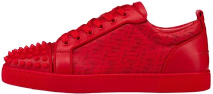 Christian Louboutin Louis Junior Spikes Orlato Flat 'Red CL Pattern'