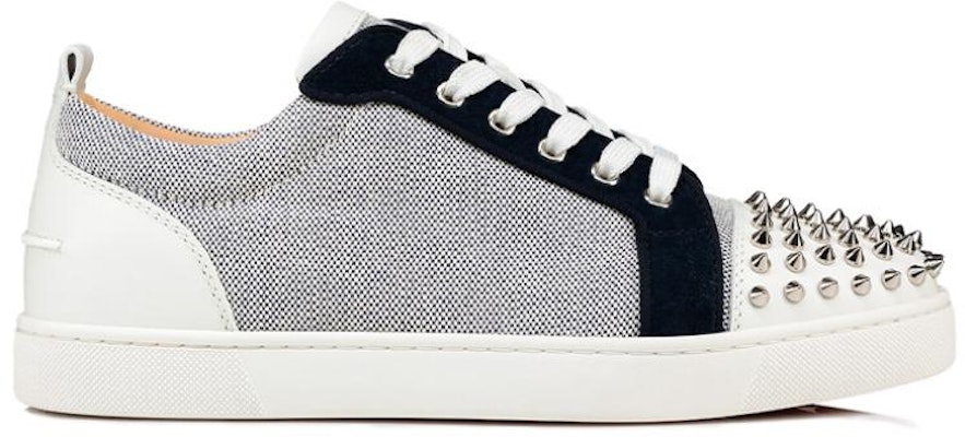 Christian Louboutin Louis Junior Spikes Orlato Flat 'White Navy' - Image 5