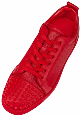 Christian Louboutin Louis Junior Spikes Orlato Flat 'Red CL Pattern' - Image 3