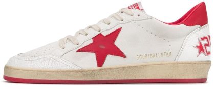 Golden Goose Ball-Star Low White Red