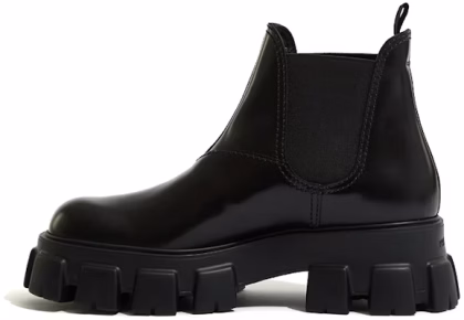 Prada Monolith Brushed Leather Chelsea Boot 'Black'