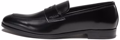 Prada Brushed Leather Loafers 'Black'