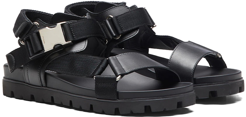 Prada Sporty Leather and Nylon Tape Sandal 'Black' - Image 2