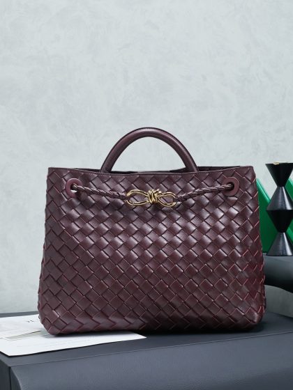 Bottega Veneta Andiamo woven lambskin leather bag