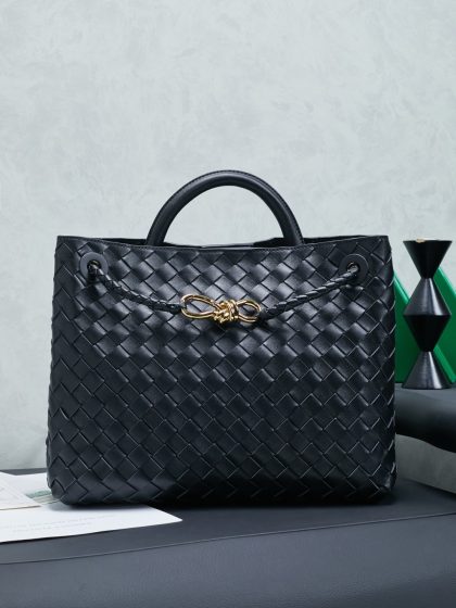 Bottega Veneta Andiamo woven lambskin leather bag
