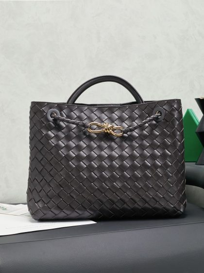 Bottega Veneta Andiamo woven lambskin leather bag
