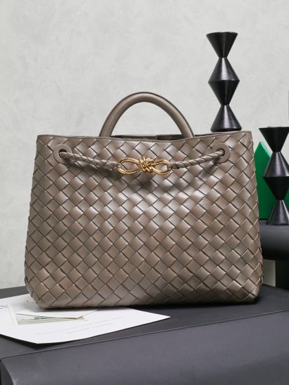 Bottega Veneta Andiamo woven lambskin leather bag