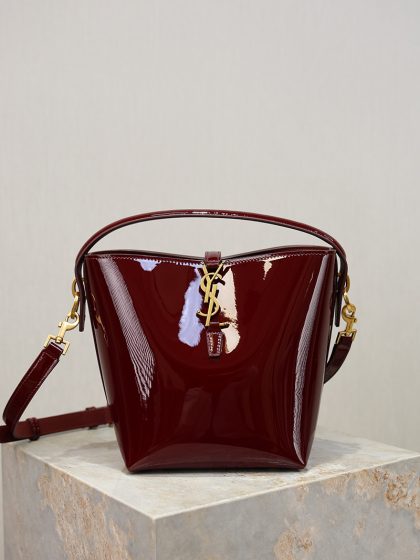 Saint Laurent Mini Le 37 patent-leather Mini Bucket Bag